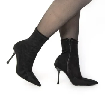 hoda – bottines à talon fin en noir