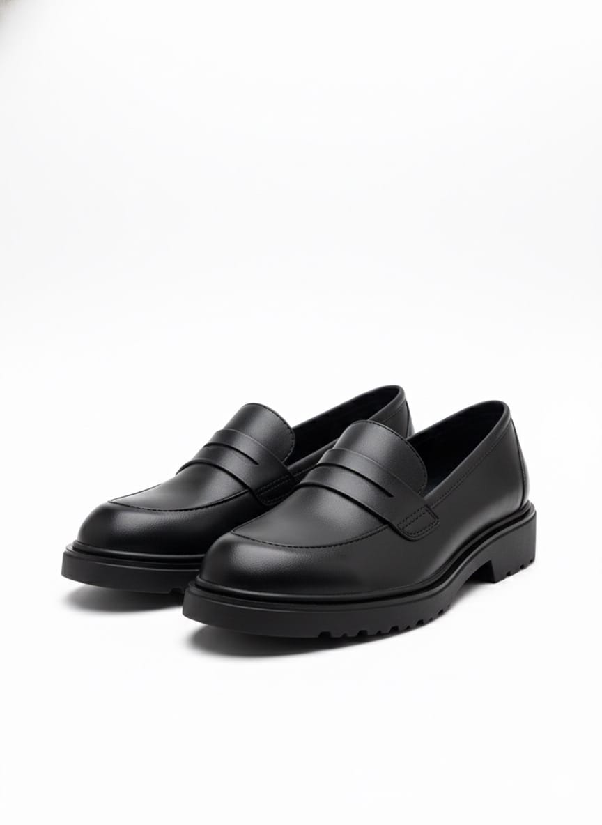 chaussures femme en cuir – noir Élégant chaussures femme en cuir – noir Élégant