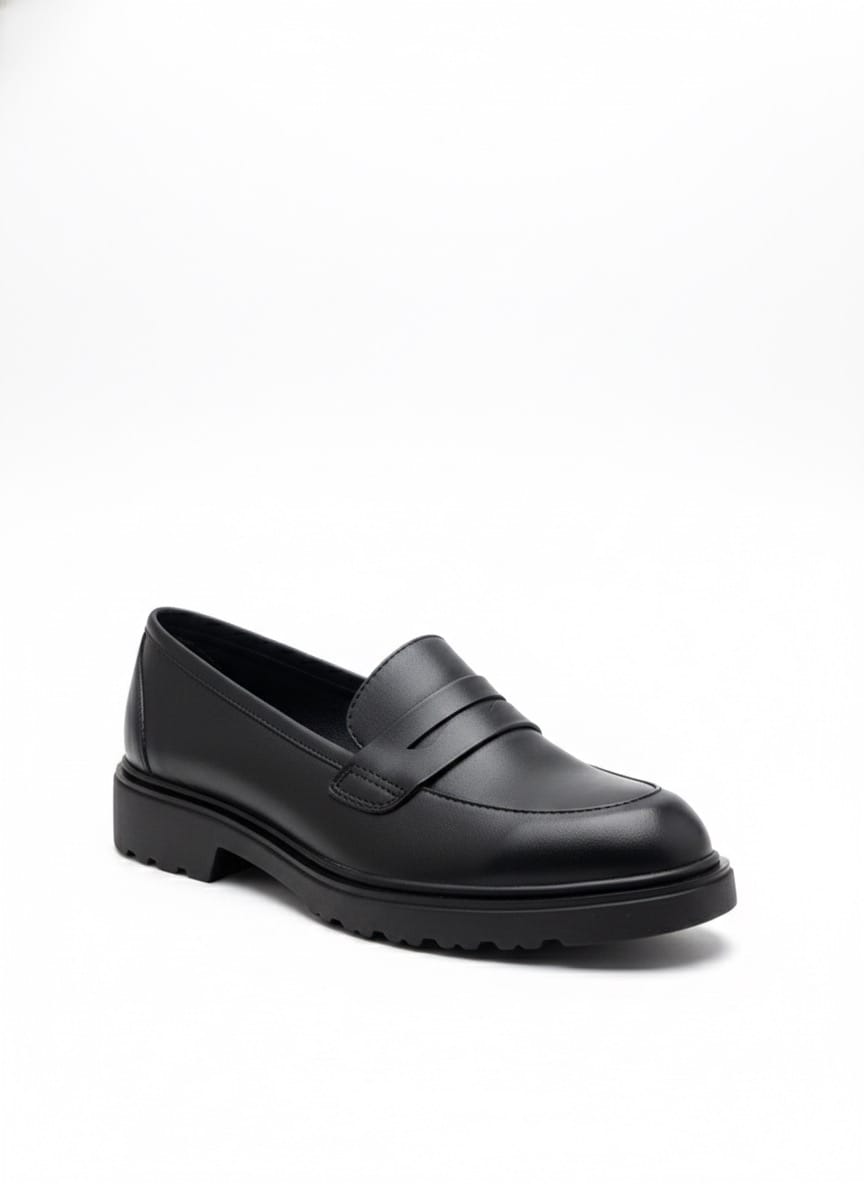 chaussures femme en cuir – noir Élégant chaussures femme en cuir – noir Élégant